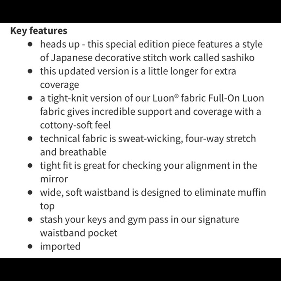 SOLD Lululemon Wunder Under Crop - Sashiko - Picture 8 of 9